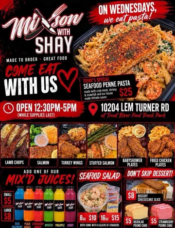 Mixson With Shay menu flyer